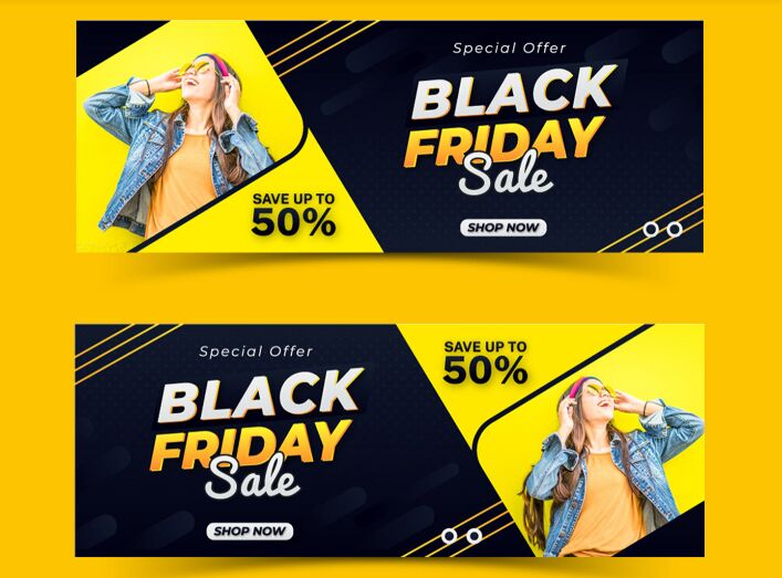 Black Friday Facebook Cover Design Set